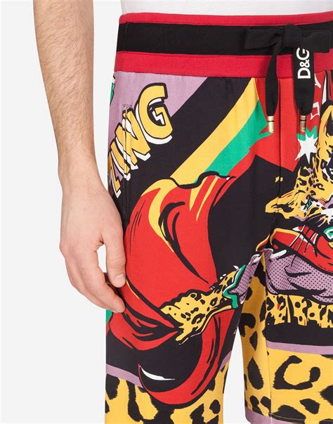 dolce gabbana print jogging|dolce gabbana joggingshorts herren.